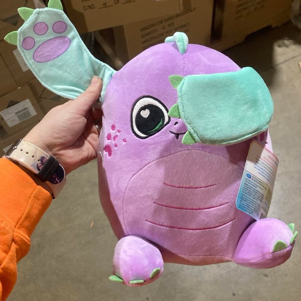 Purple and Green Plush Dinosaur Flipeez Toy